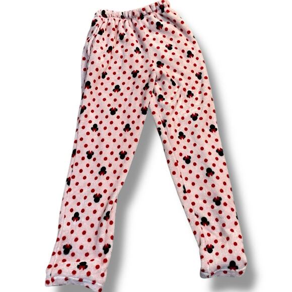 Disney Macys Sz Small Pajama Pants Minnie Mouse Lounge Sleep Fleece Pockets - Picture 10 of 15